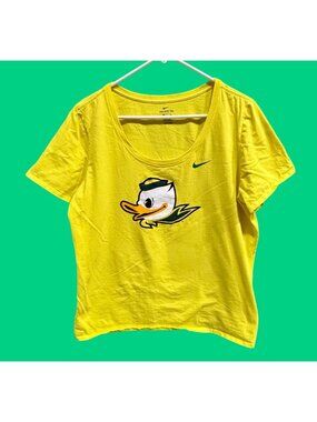 Nike Yellow Oregon Ducks Womens Tee Shirt XXL Athletic Cut